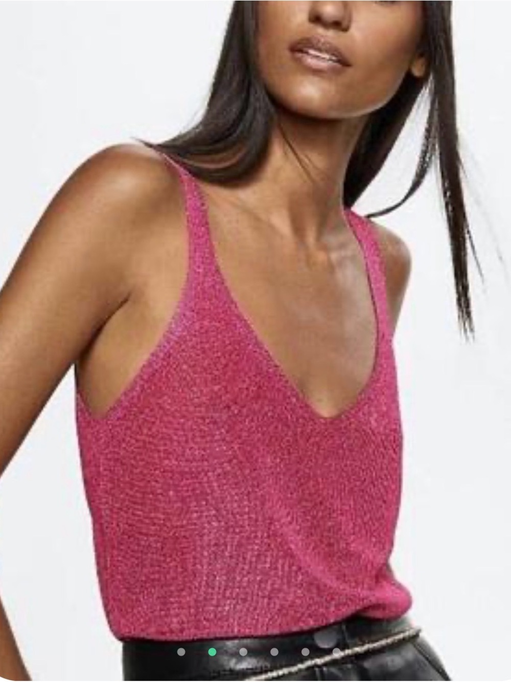 Metallic Knit V-neck Tank Top